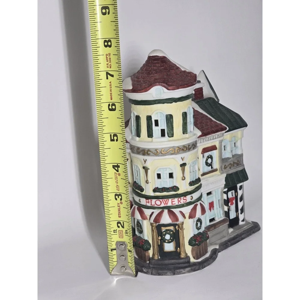 1994 Mercuries USA Porcelain Christmas Village Flower Shop Rare Retired Vintage